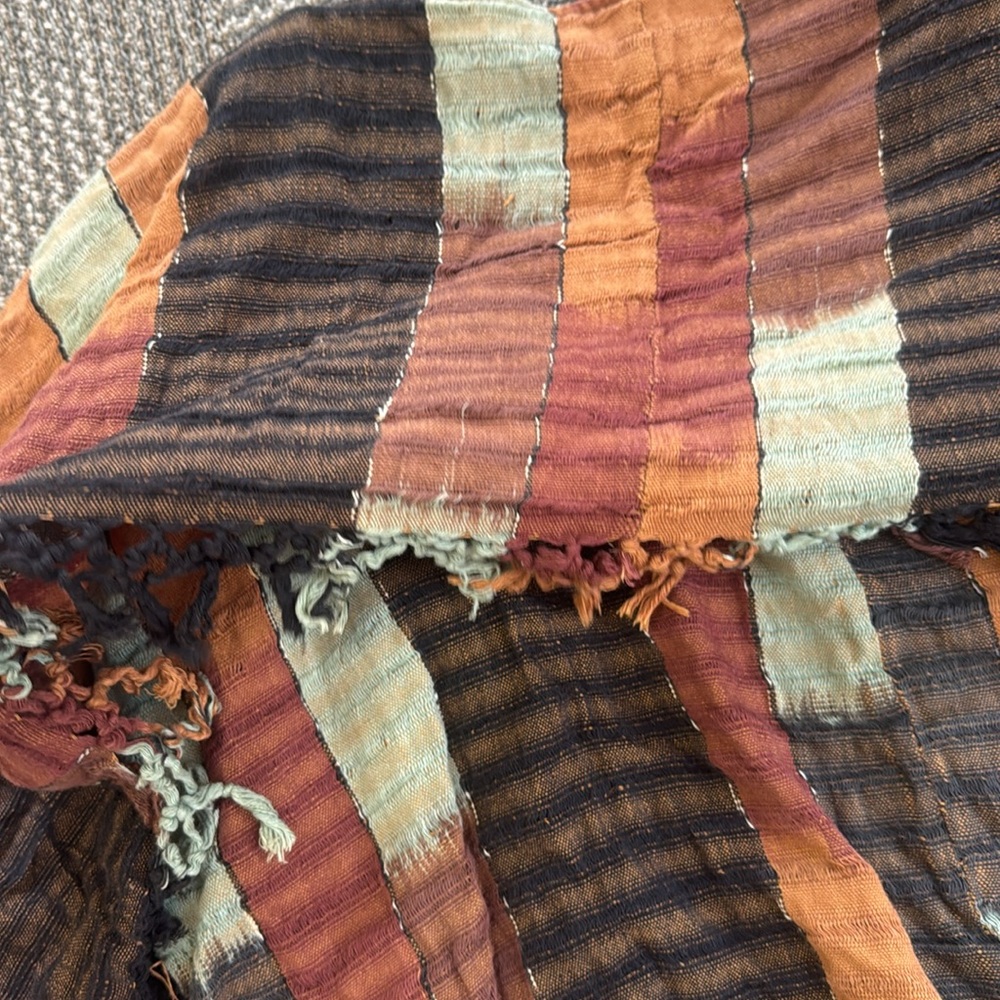 Moon Weaver Handwoven Lagenlook Patchwork Fringe Jacket Shawl, OS - Picture 7 of 7